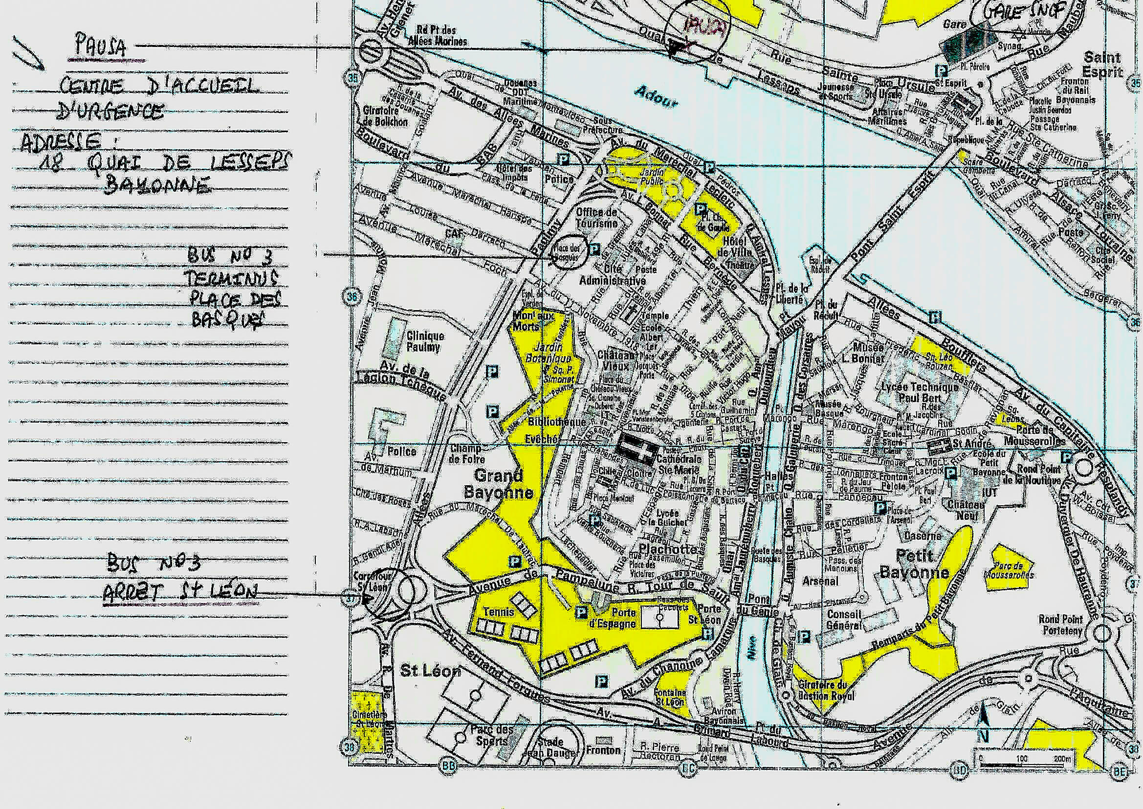 plan d'accès au centre PAUSA