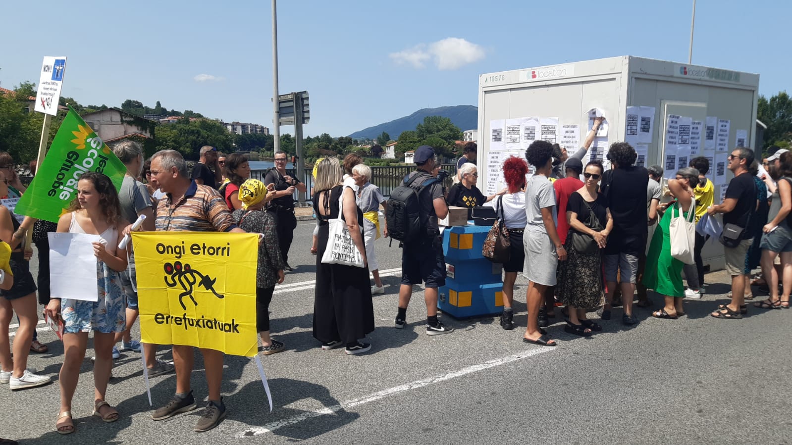  rassemblement de soutien aux migrants le 22 juillet 2023