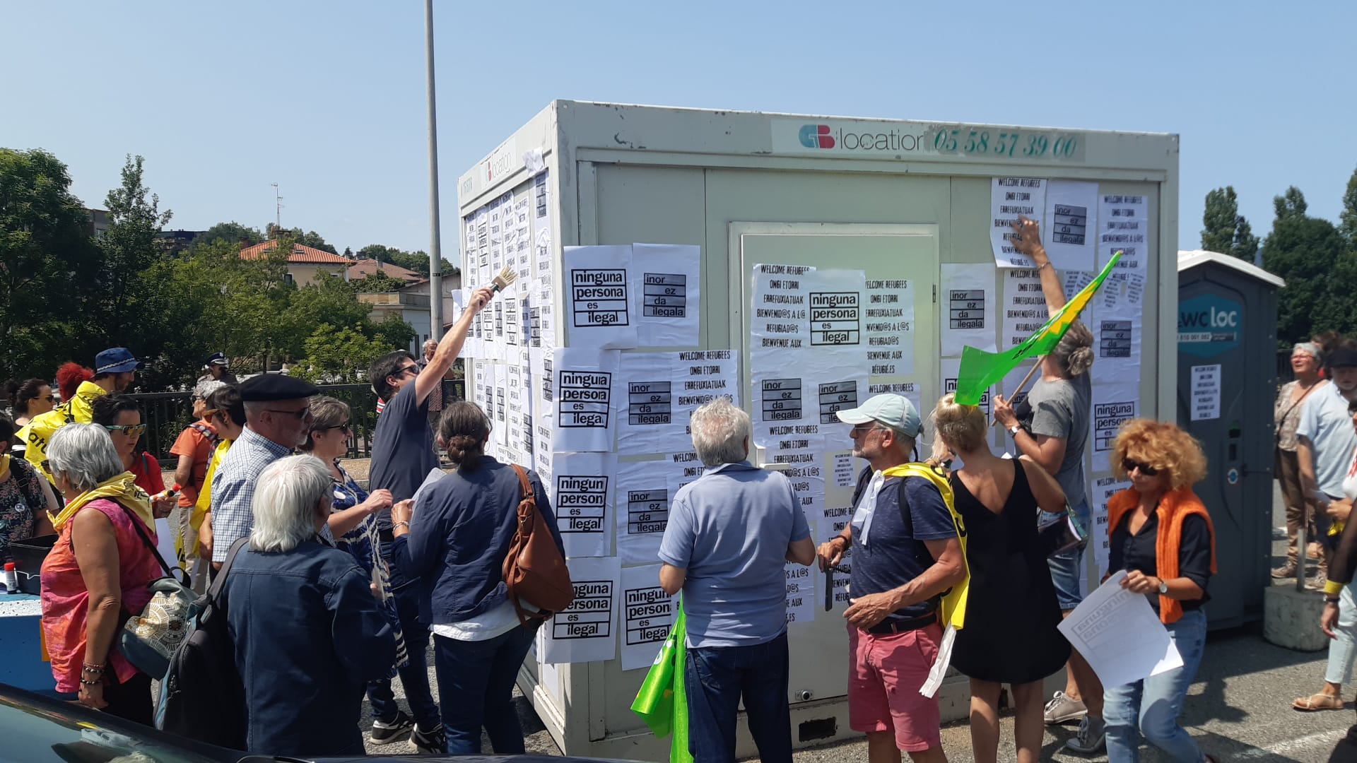  rassemblement de soutien aux migrants le 22 juillet 2023