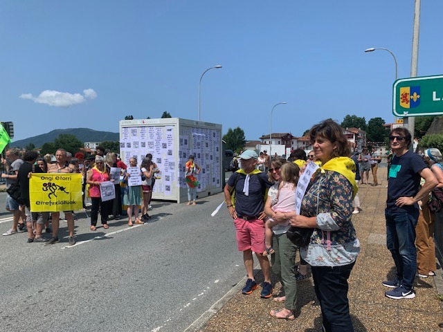  rassemblement de soutien aux migrants le 22 juillet 2023