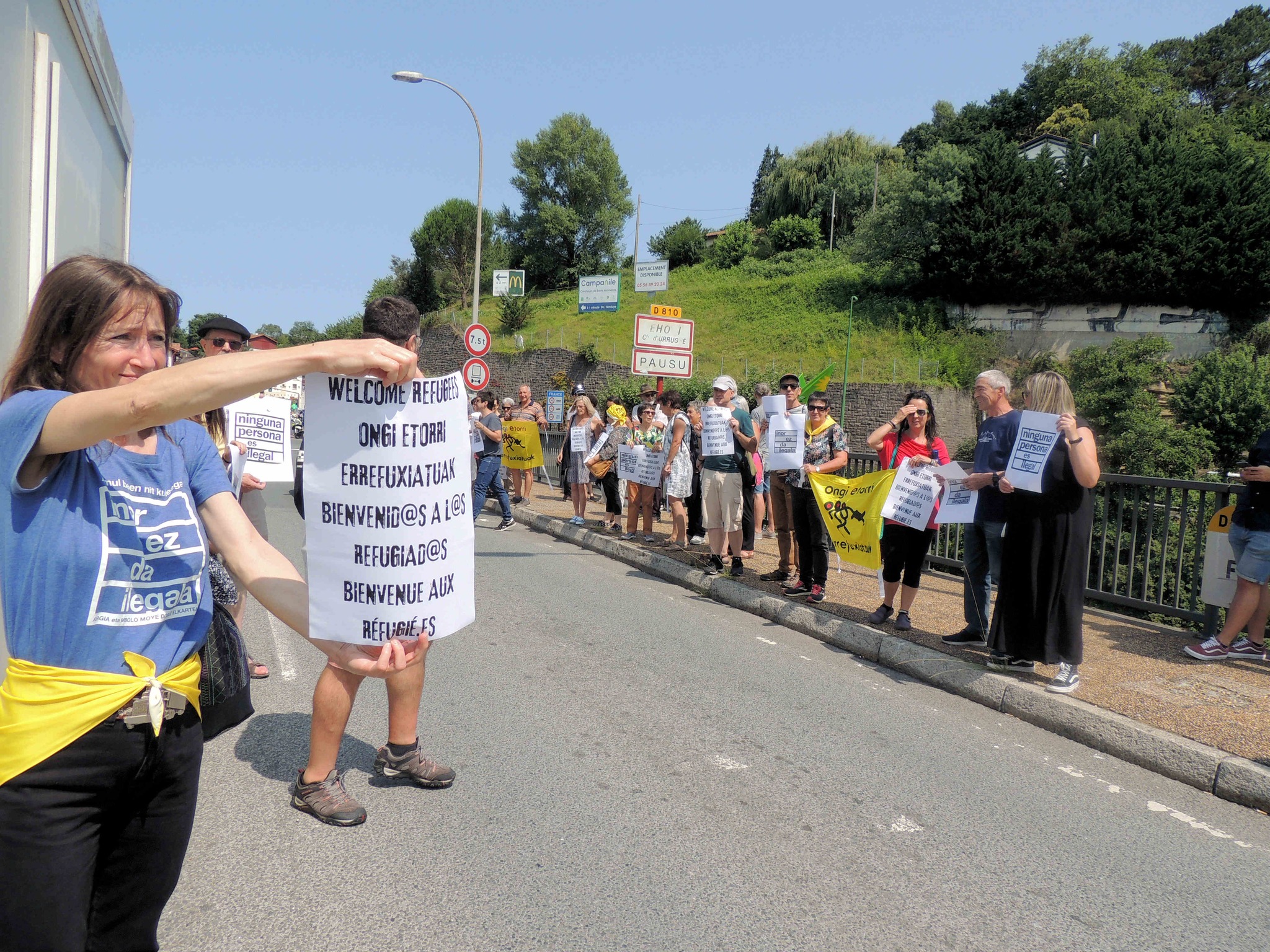  rassemblement de soutien aux migrants le 22 juillet 2023