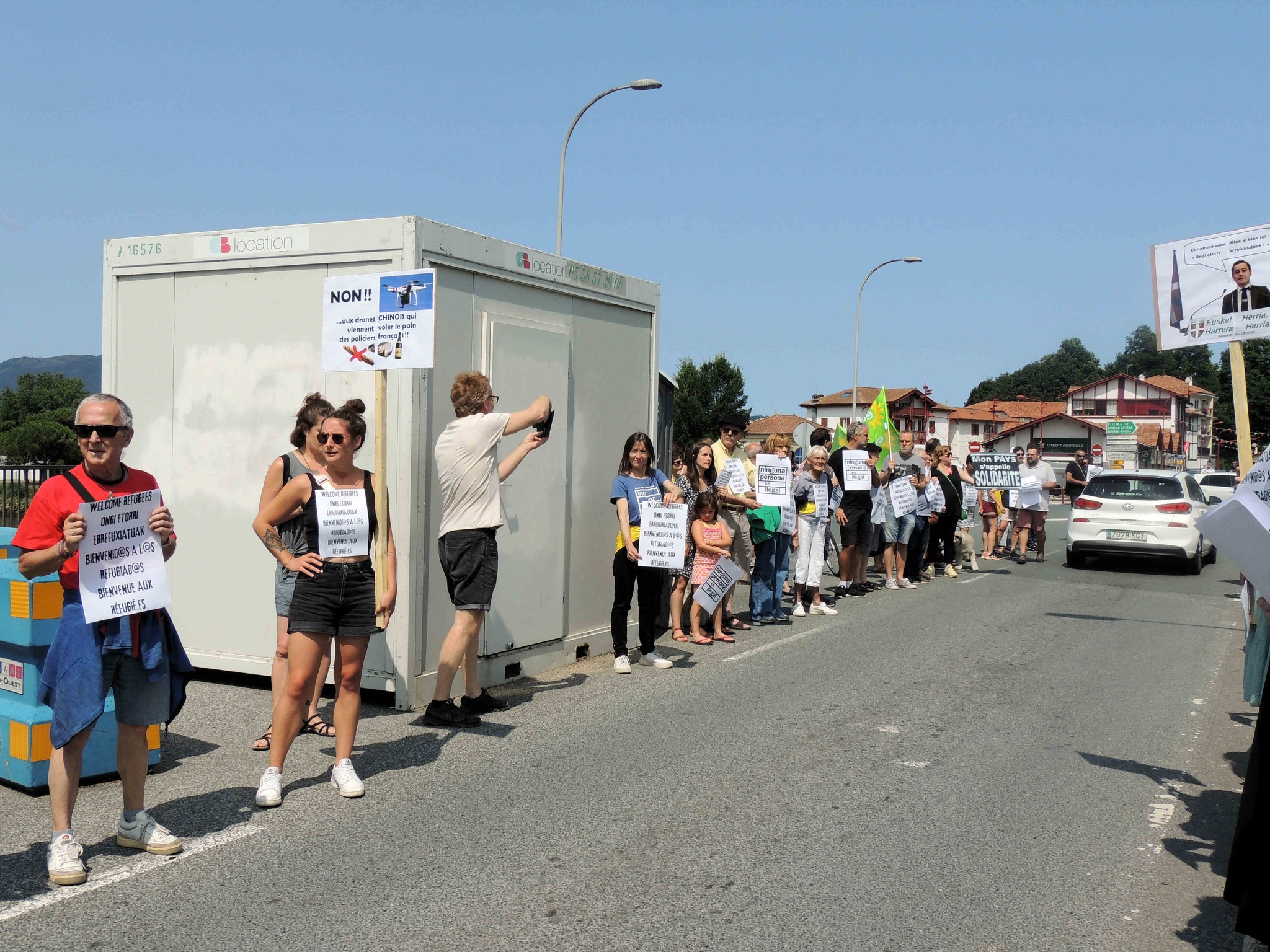  rassemblement de soutien aux migrants le 22 juillet 2023